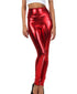 Leggings elásticos de cintura alta con efecto metalizado líquido brillante de Sakkas - Fabricados en EE. UU.