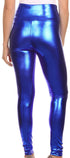 Leggings elásticos de cintura alta con efecto metalizado líquido brillante de Sakkas - Fabricados en EE. UU.