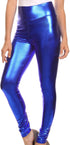 Leggings elásticos de cintura alta con efecto metalizado líquido brillante de Sakkas - Fabricados en EE. UU.
