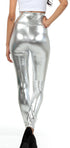 Leggings elásticos de cintura alta con efecto metalizado líquido brillante de Sakkas - Fabricados en EE. UU.