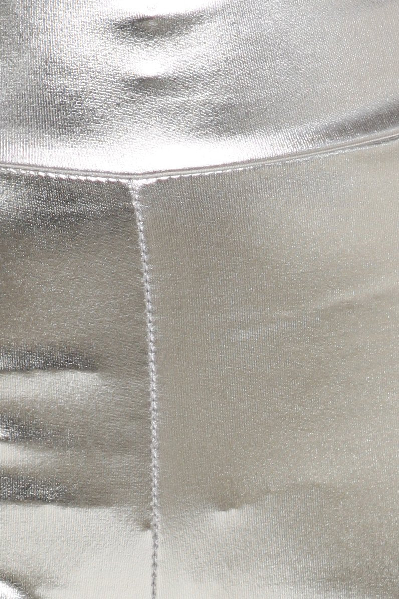 Leggings elásticos de cintura alta con efecto metalizado líquido brillante de Sakkas - Fabricados en EE. UU.