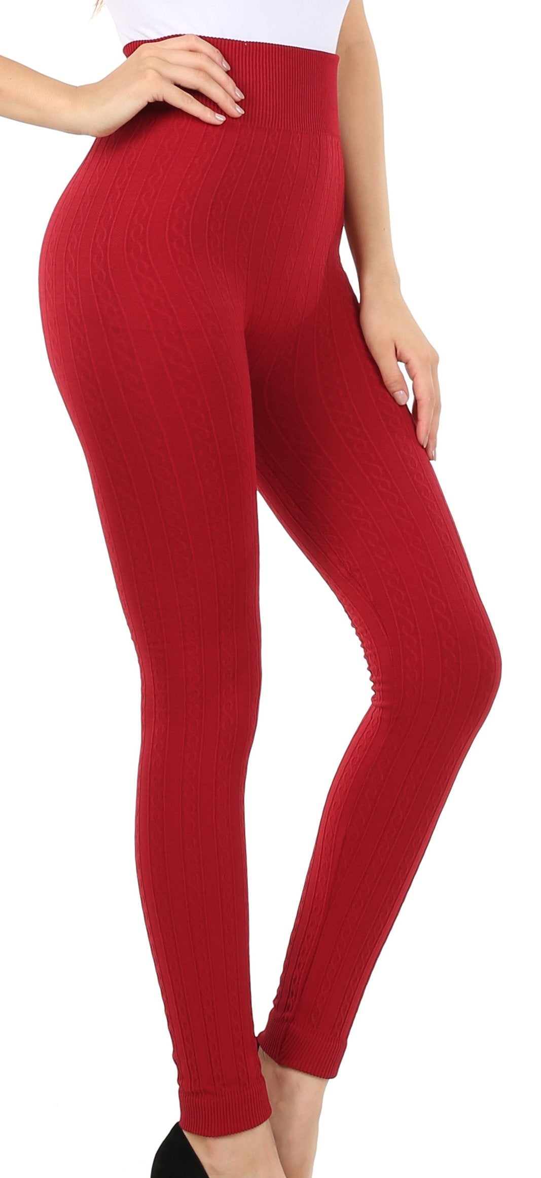 Leggings Sakkas de punto cable con forro polar