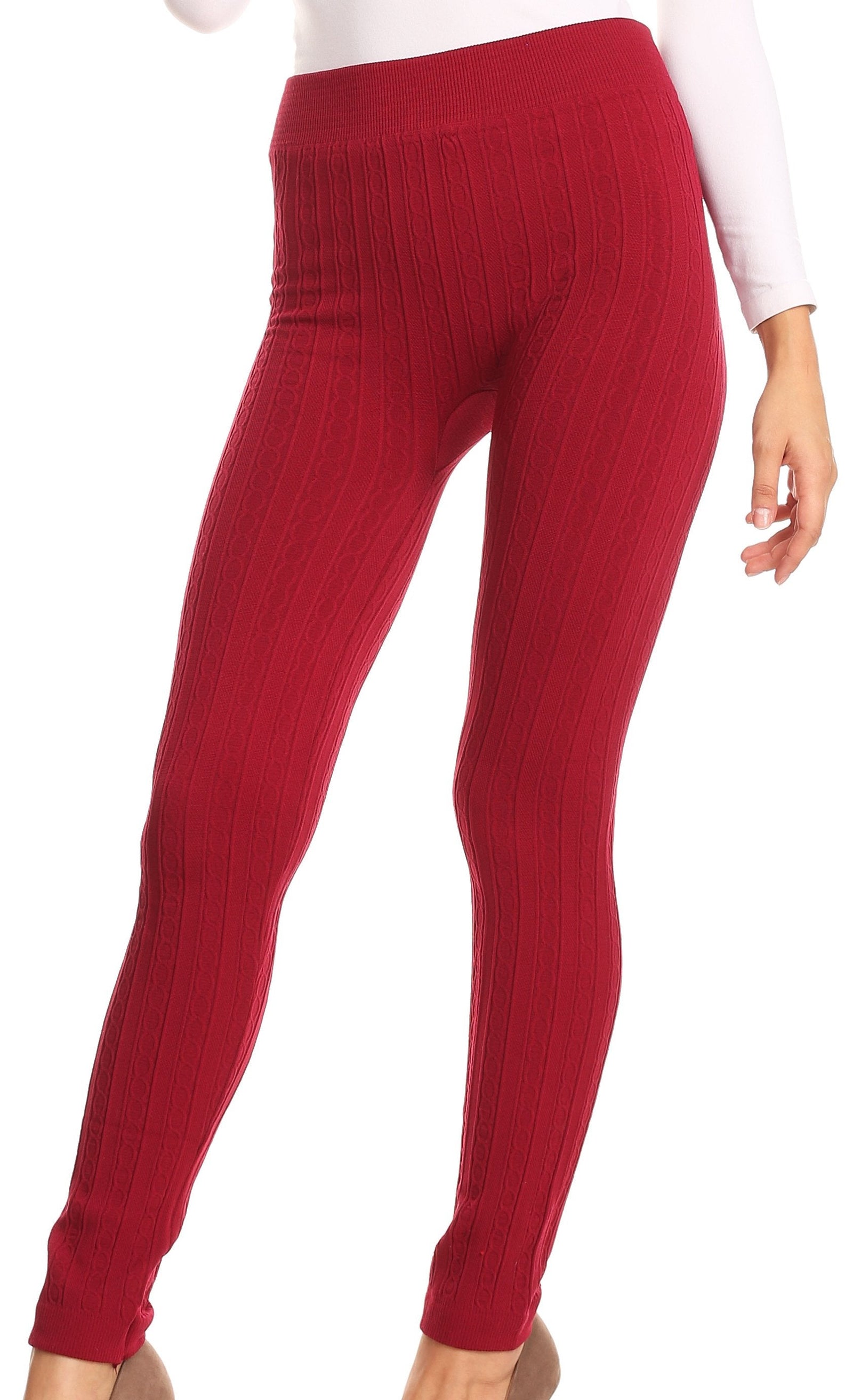 Leggings Sakkas de punto cable con forro polar