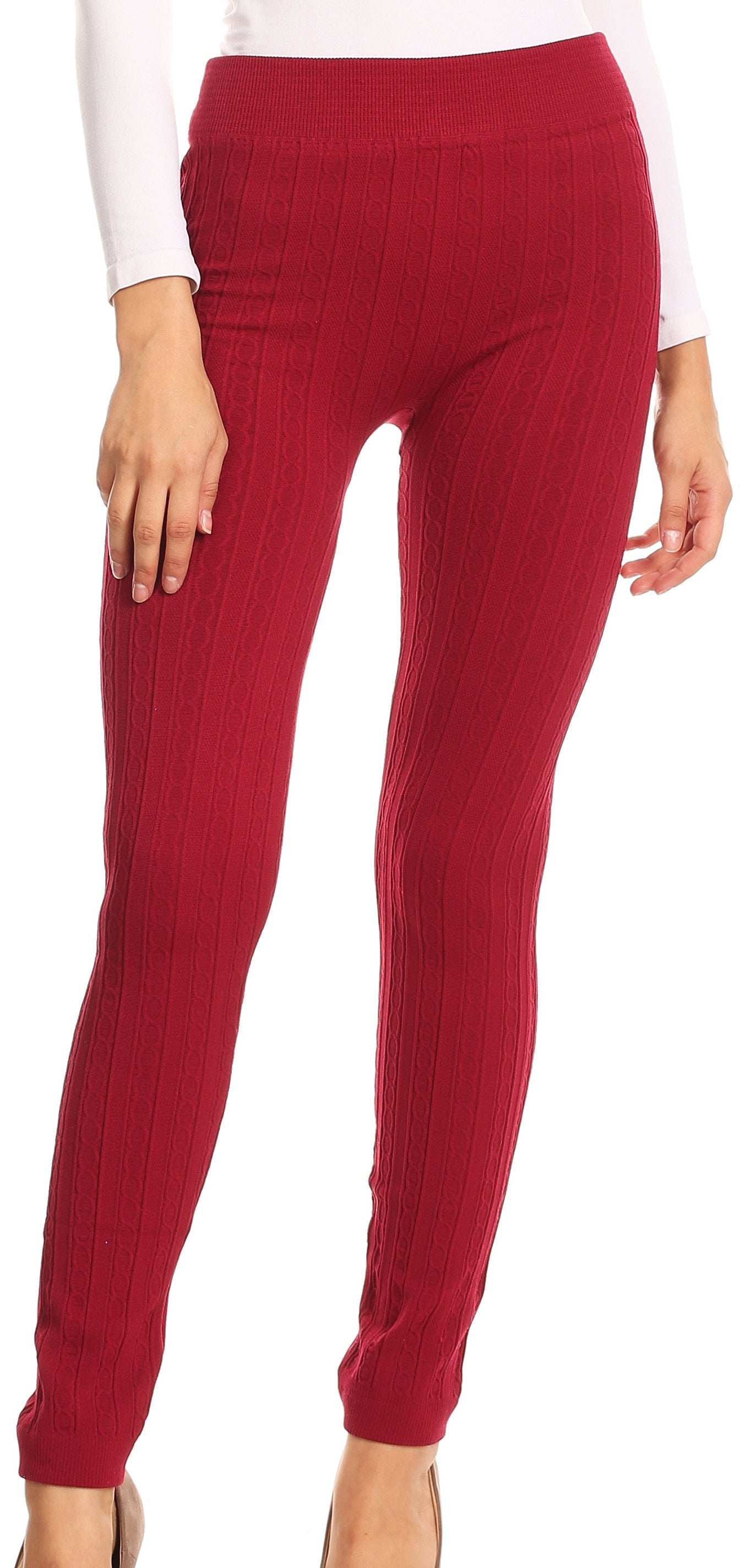 Leggings Sakkas de punto cable con forro polar