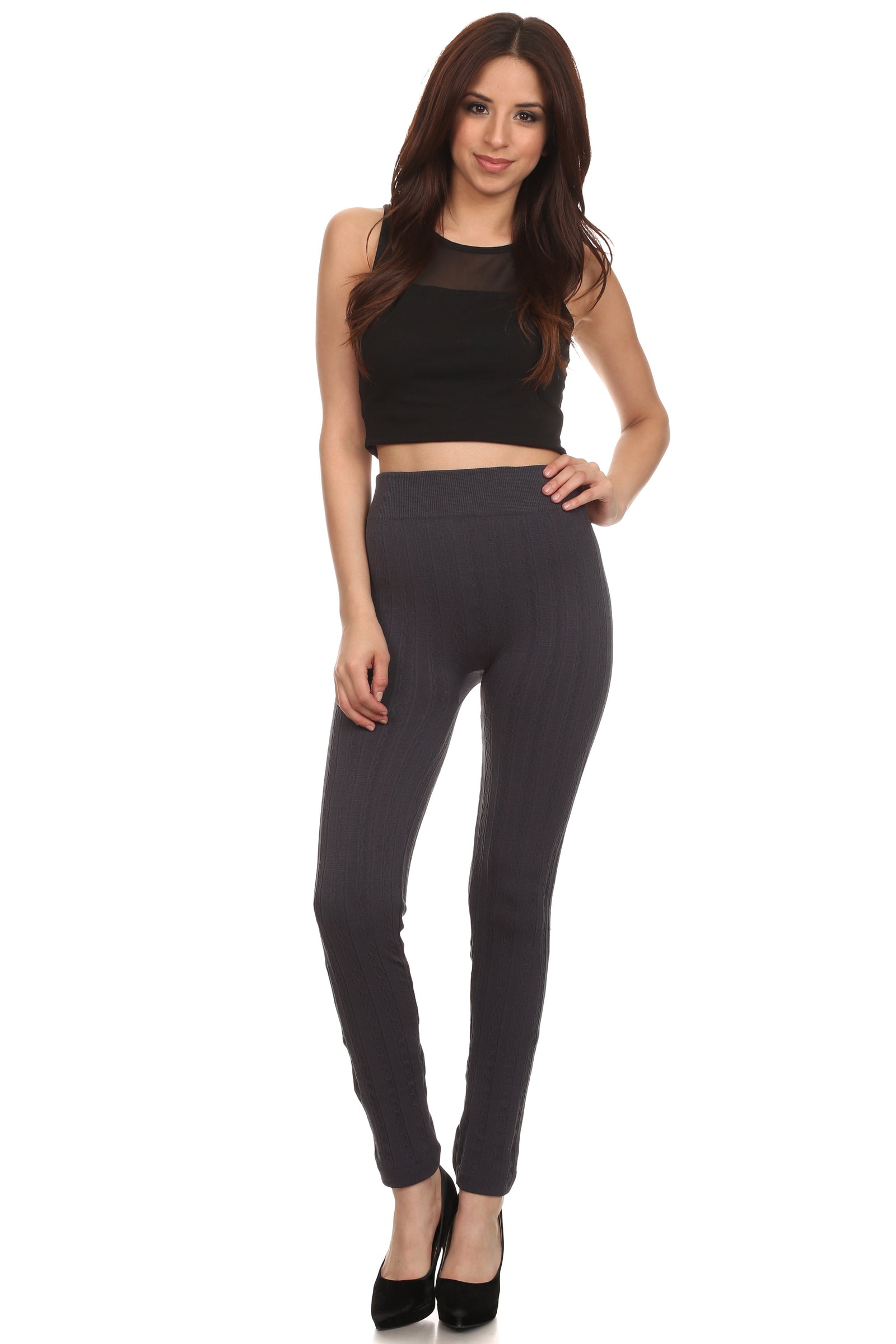Leggings Sakkas de punto cable con forro polar
