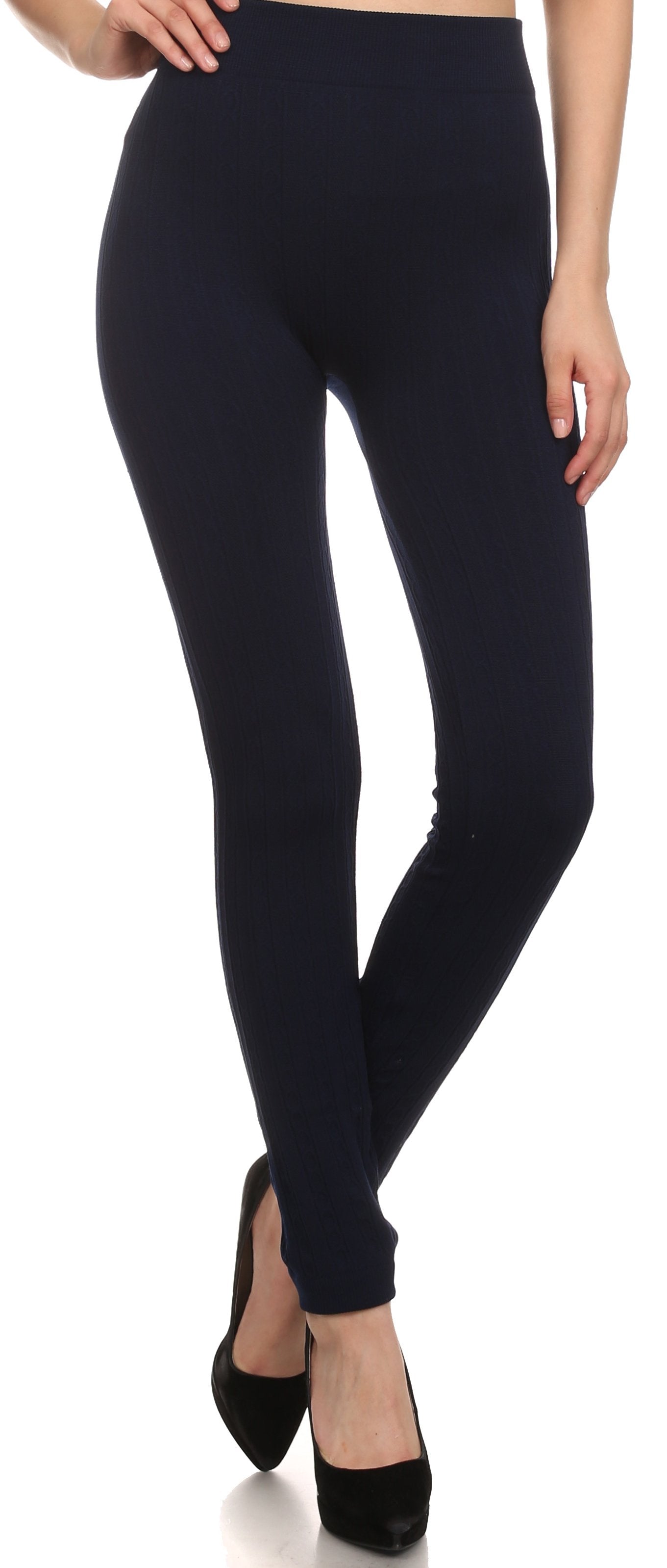 Leggings Sakkas de punto cable con forro polar