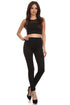 Leggings Sakkas de cintura alta con forro polar suave y estampado para mujer