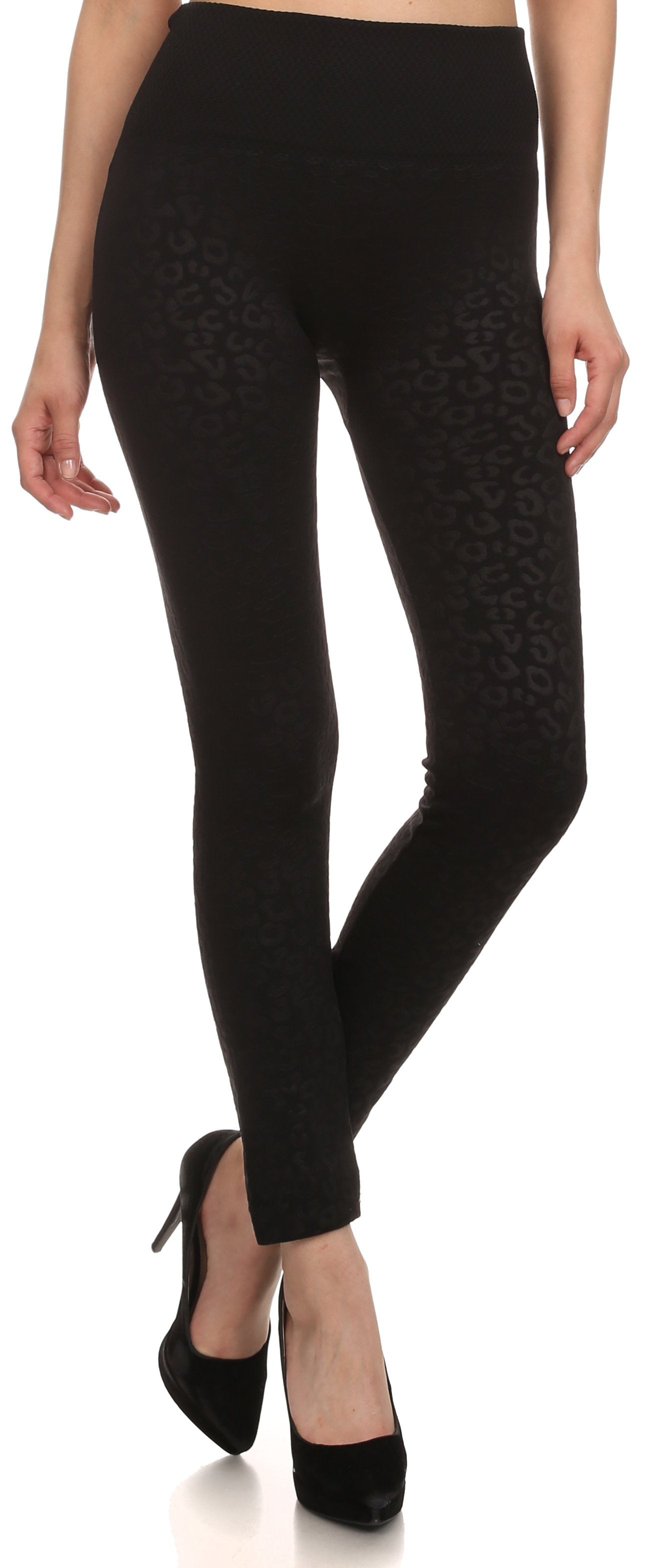 Leggings Sakkas de cintura alta con forro polar suave y estampado para mujer