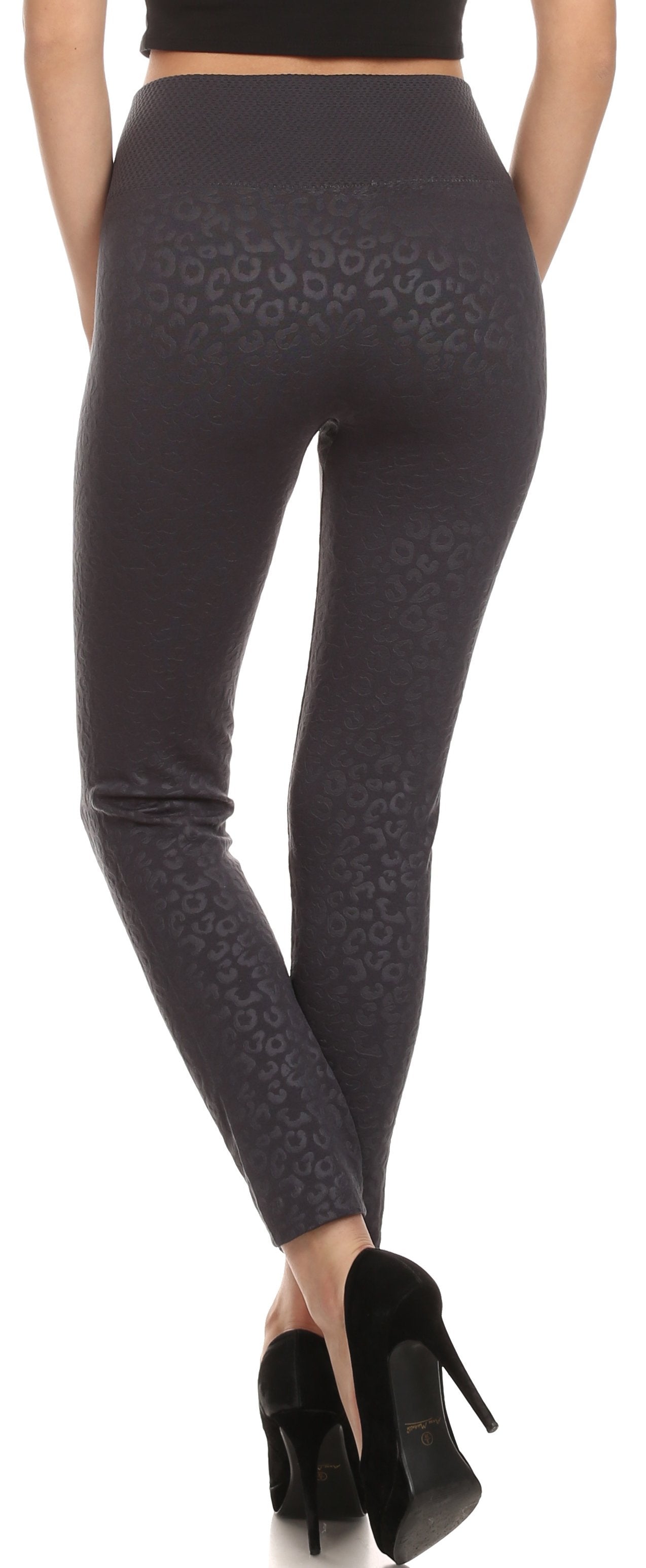 Leggings Sakkas de cintura alta con forro polar suave y estampado para mujer
