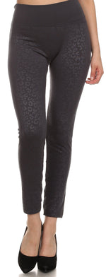 Leggings Sakkas de cintura alta con forro polar suave y estampado para mujer