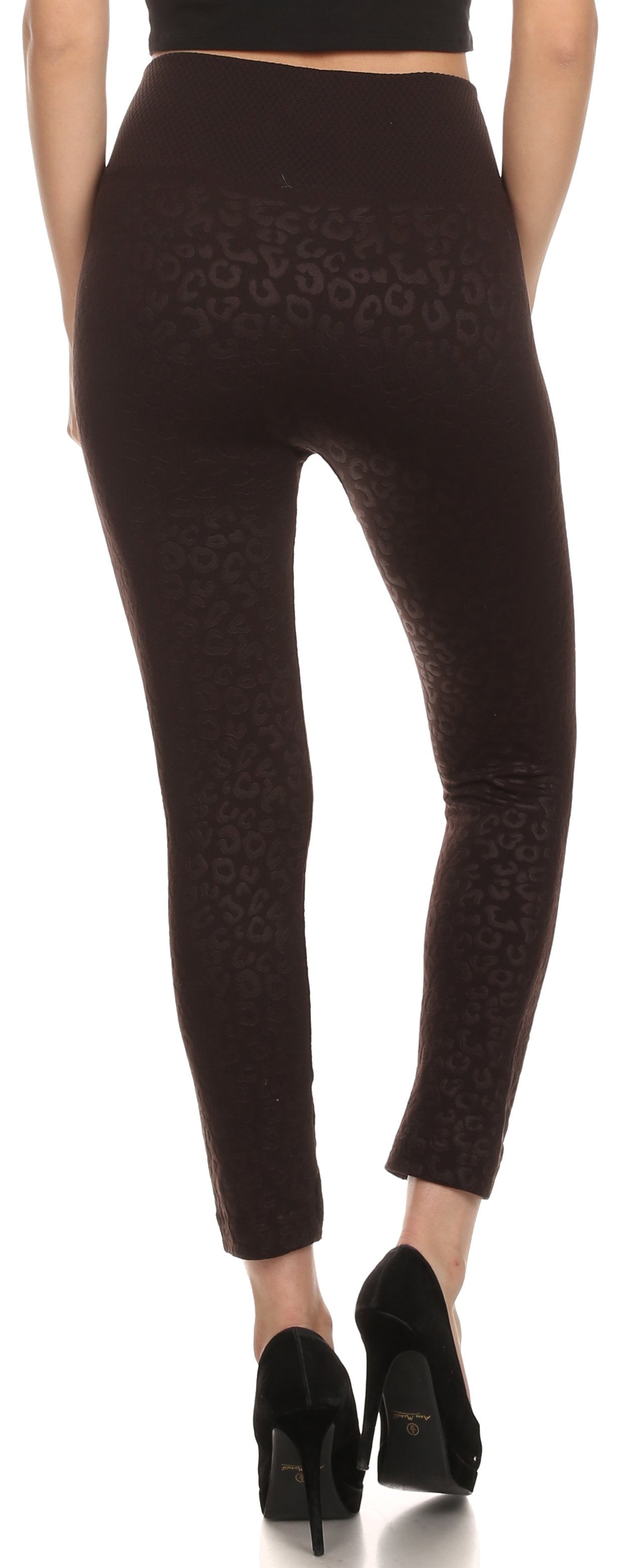 Leggings Sakkas de cintura alta con forro polar suave y estampado para mujer