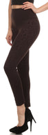 Leggings Sakkas de cintura alta con forro polar suave y estampado para mujer