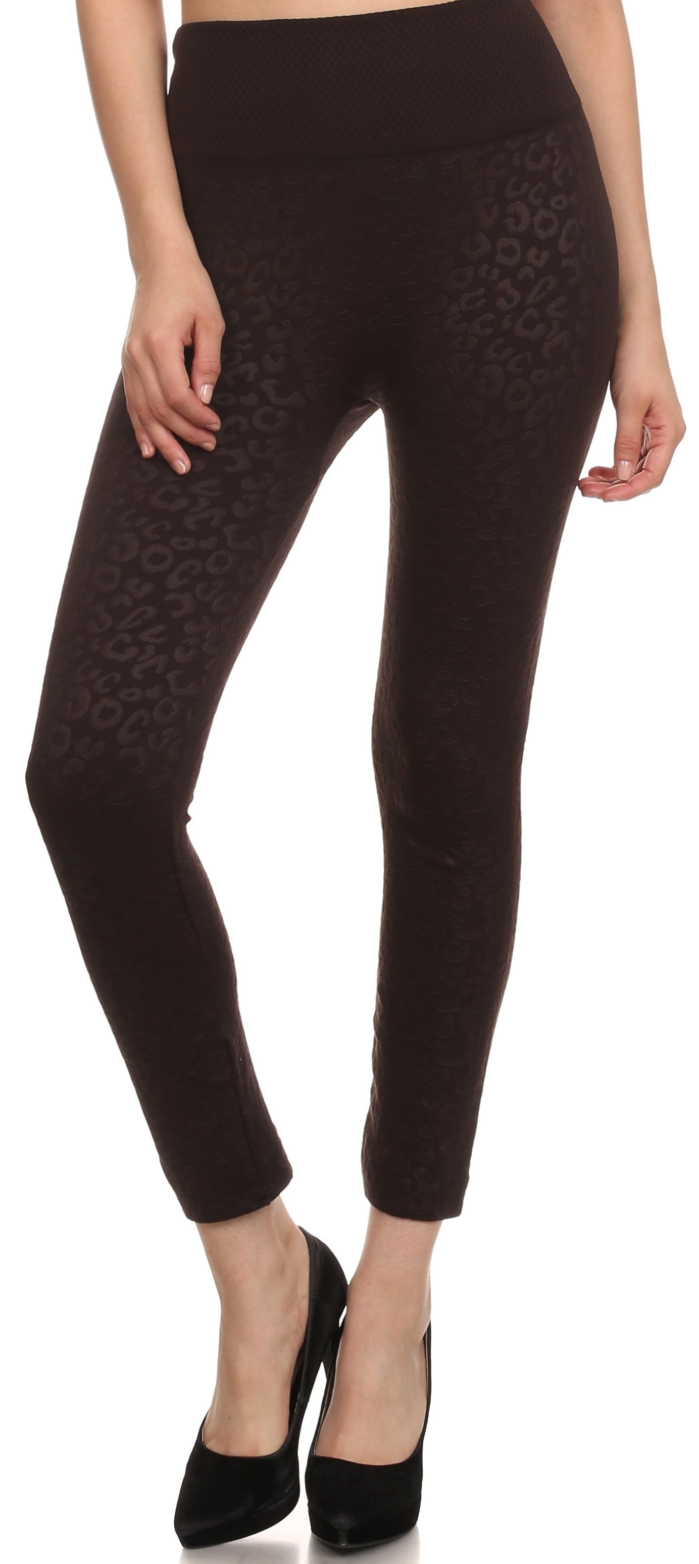 Leggings Sakkas de cintura alta con forro polar suave y estampado para mujer
