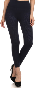 Leggings Sakkas de cintura alta con forro polar suave y estampado para mujer