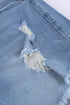 Fashionable Distressed Denim Shorts, Frayed Hem