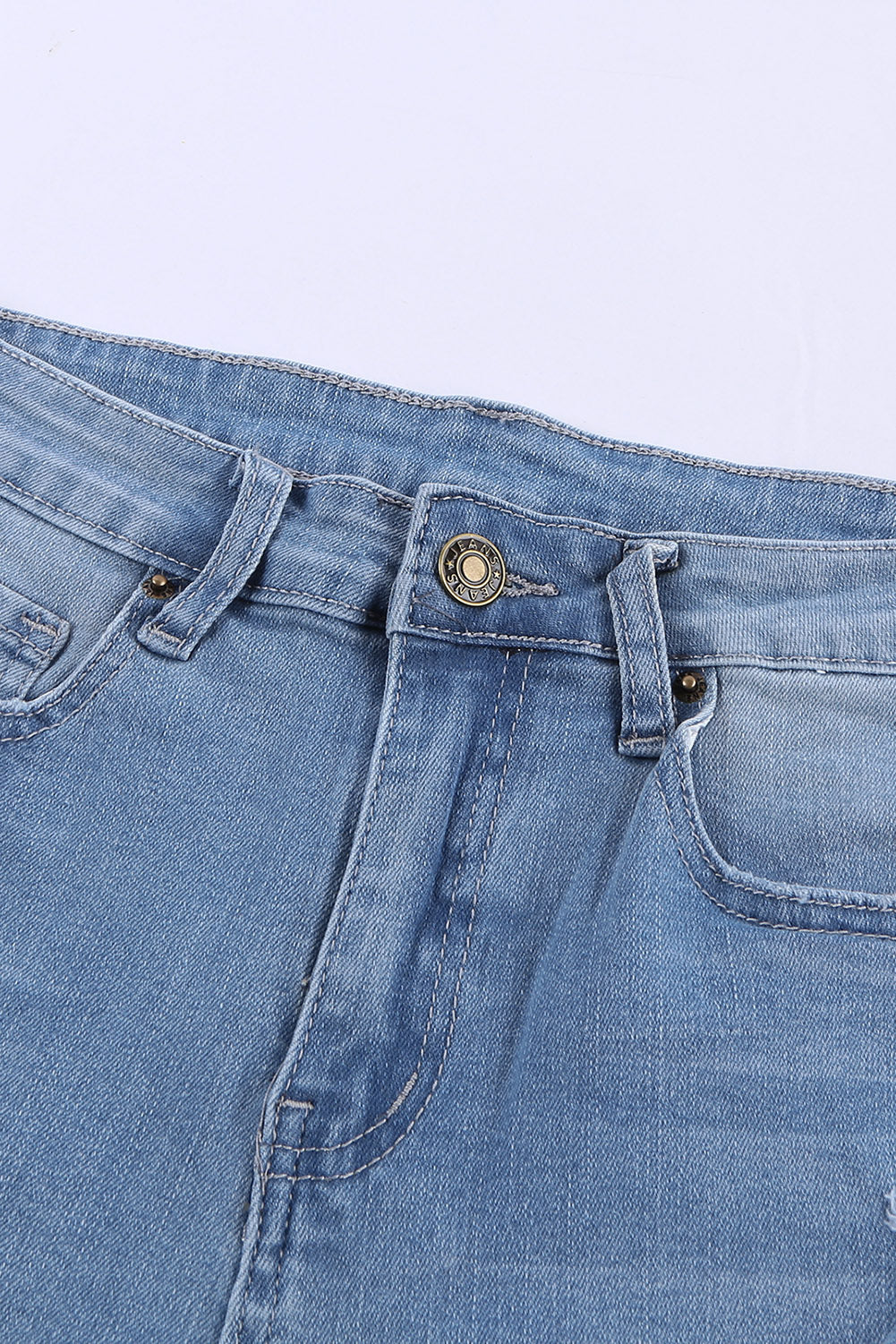 Stylish High Waist Distressed Denim Shorts