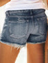 Fashionable Distressed Denim Shorts, Frayed Hem