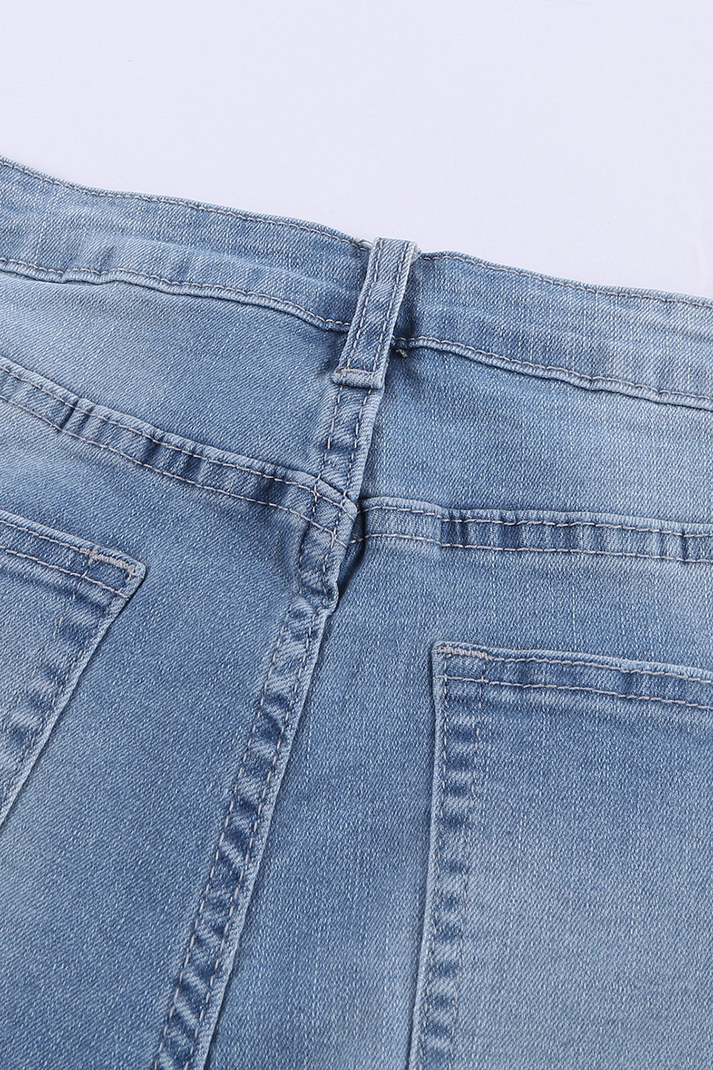 Fashionable Distressed Denim Shorts, Frayed Hem