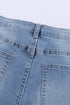 Fashionable Distressed Denim Shorts, Frayed Hem
