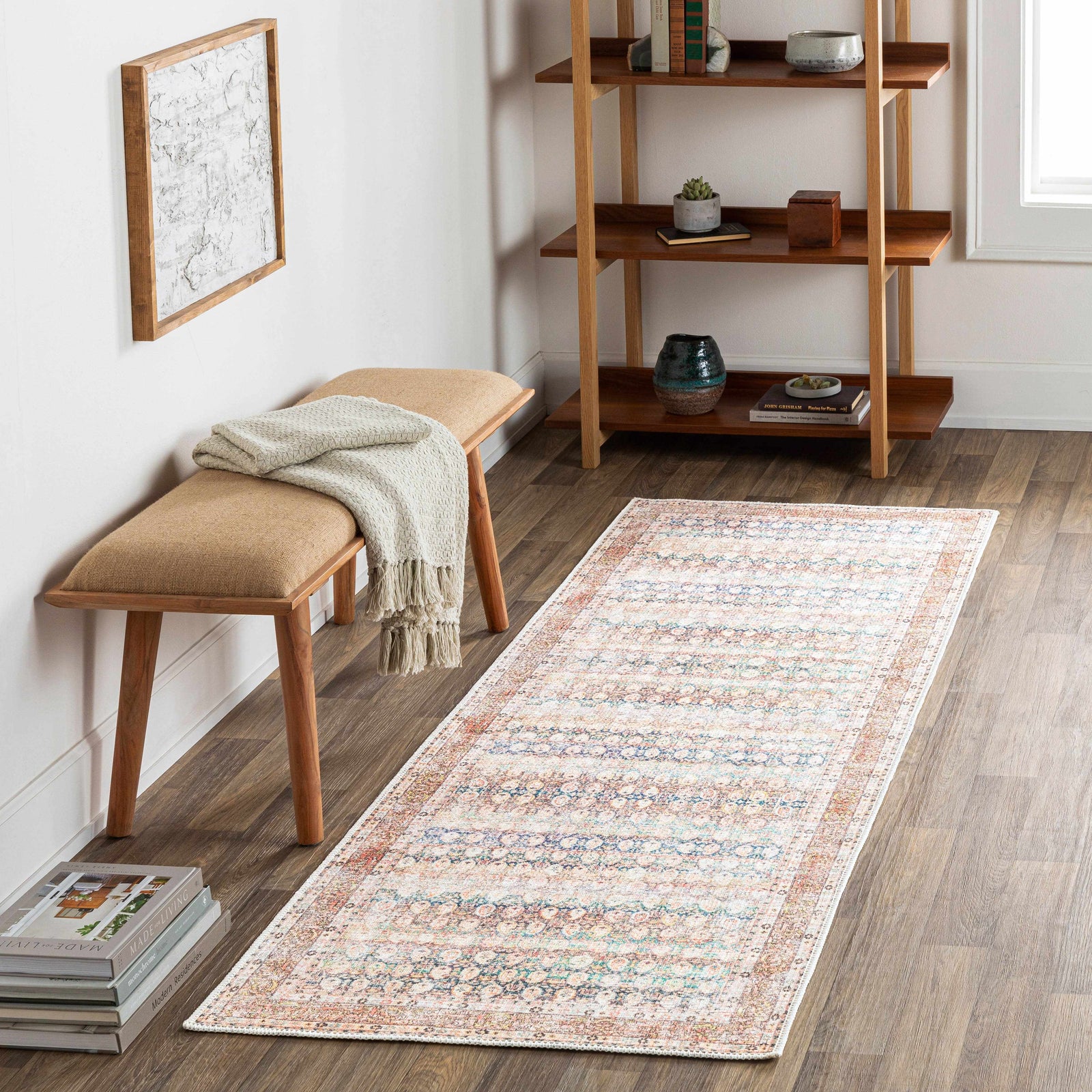 Alfombra lavable desgastada Maligaya de color óxido - Liquidación