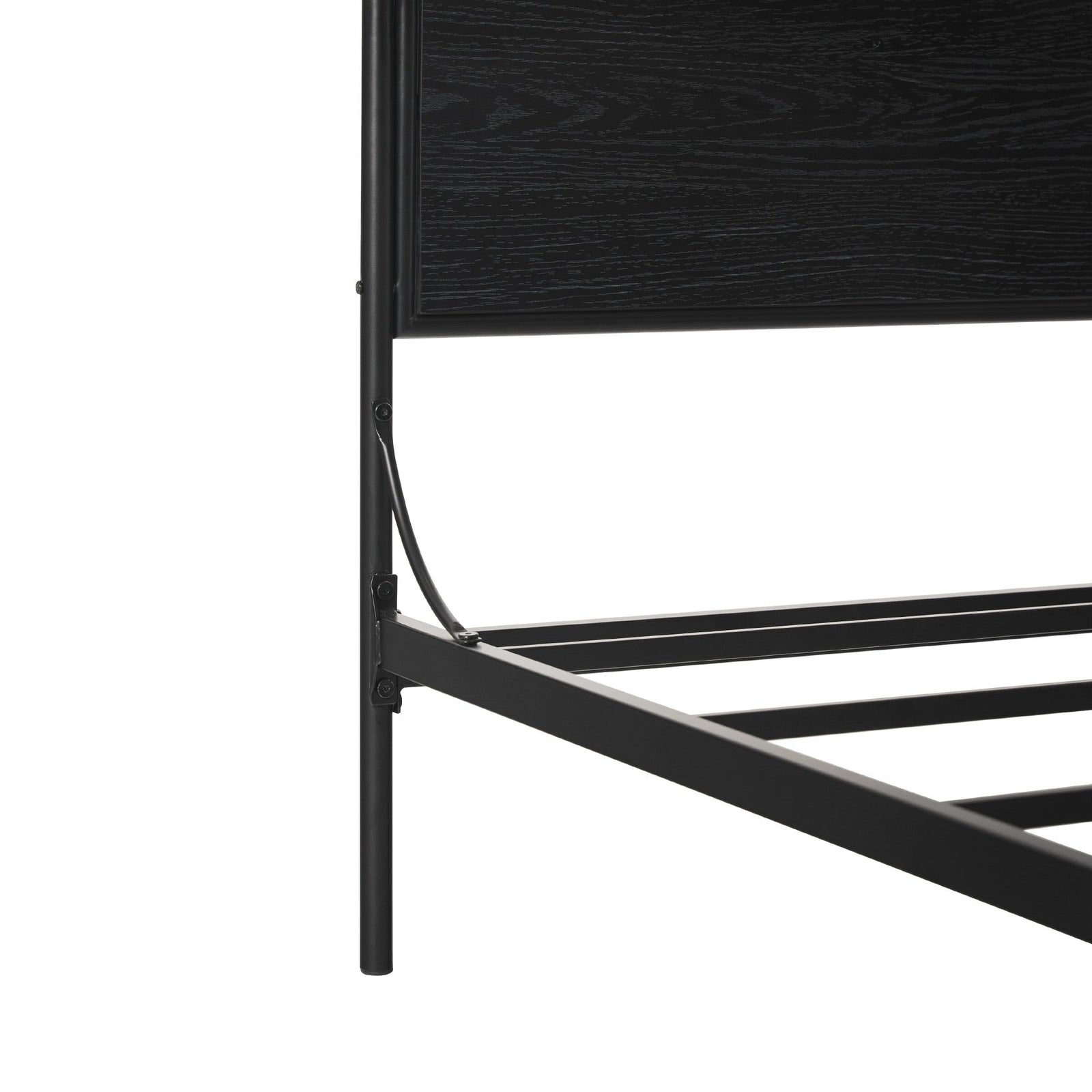 Cama Queen con dosel de madera y metal estilo moderno Metro