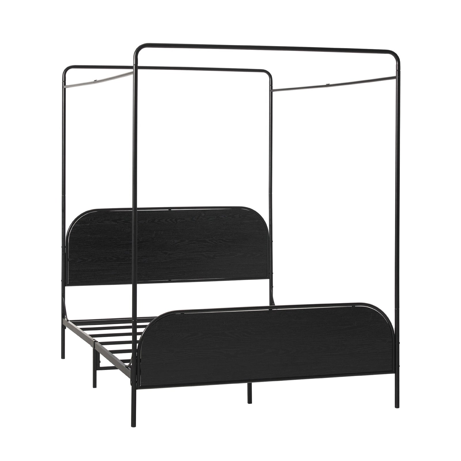Cama Queen con dosel de madera y metal estilo moderno Metro