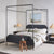 Cama Queen con dosel de madera y metal estilo moderno Metro