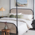 Cama Queen con dosel de madera y metal estilo moderno Metro