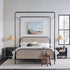 Cama Queen con dosel de madera y metal estilo moderno Metro