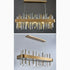 Lámpara de araña de cristal rectangular para cocina, color dorado y negro