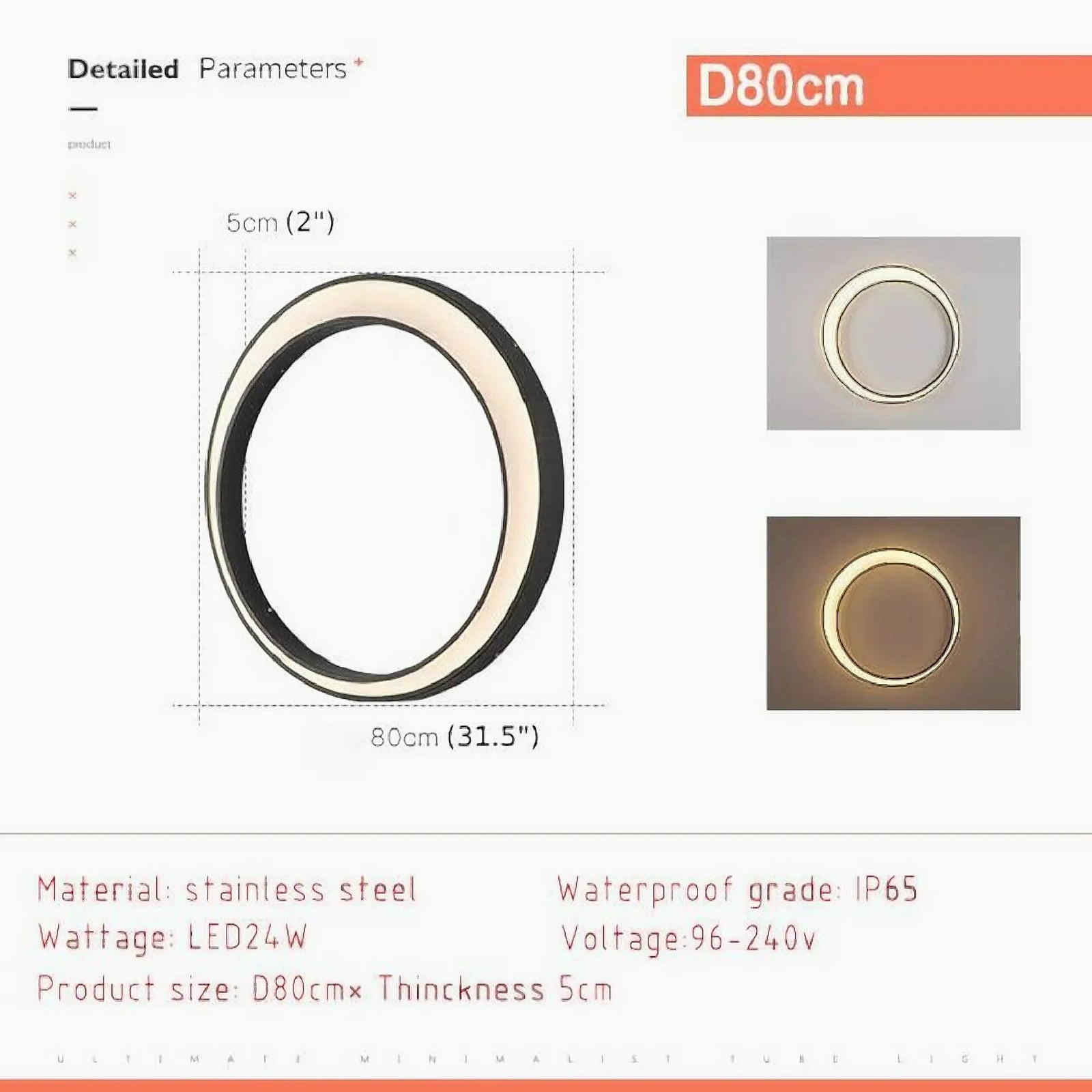 Lámpara de pared de luna impermeable para exteriores Albino para jardín