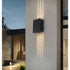 Albiolo | Lámpara de pared LED de aluminio para exteriores, resistente al agua, color negro
