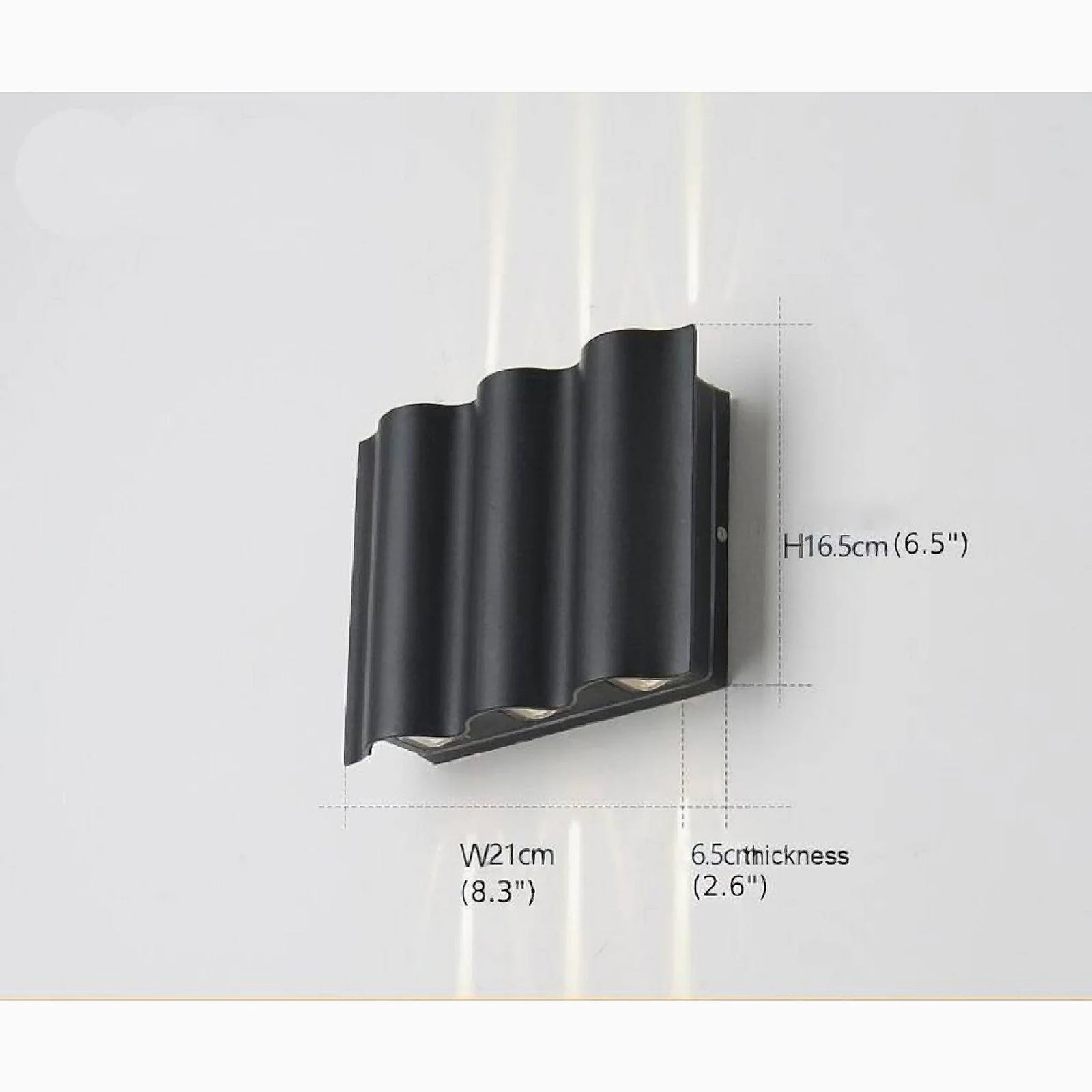 Albiolo | Lámpara de pared LED de aluminio para exteriores, resistente al agua, color negro