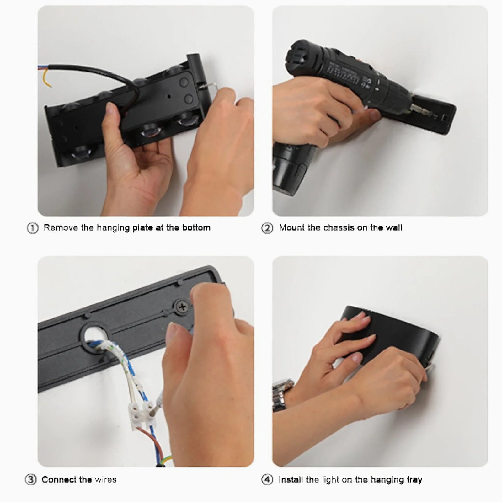 Albiolo | Lámpara de pared LED de aluminio para exteriores, resistente al agua, color negro