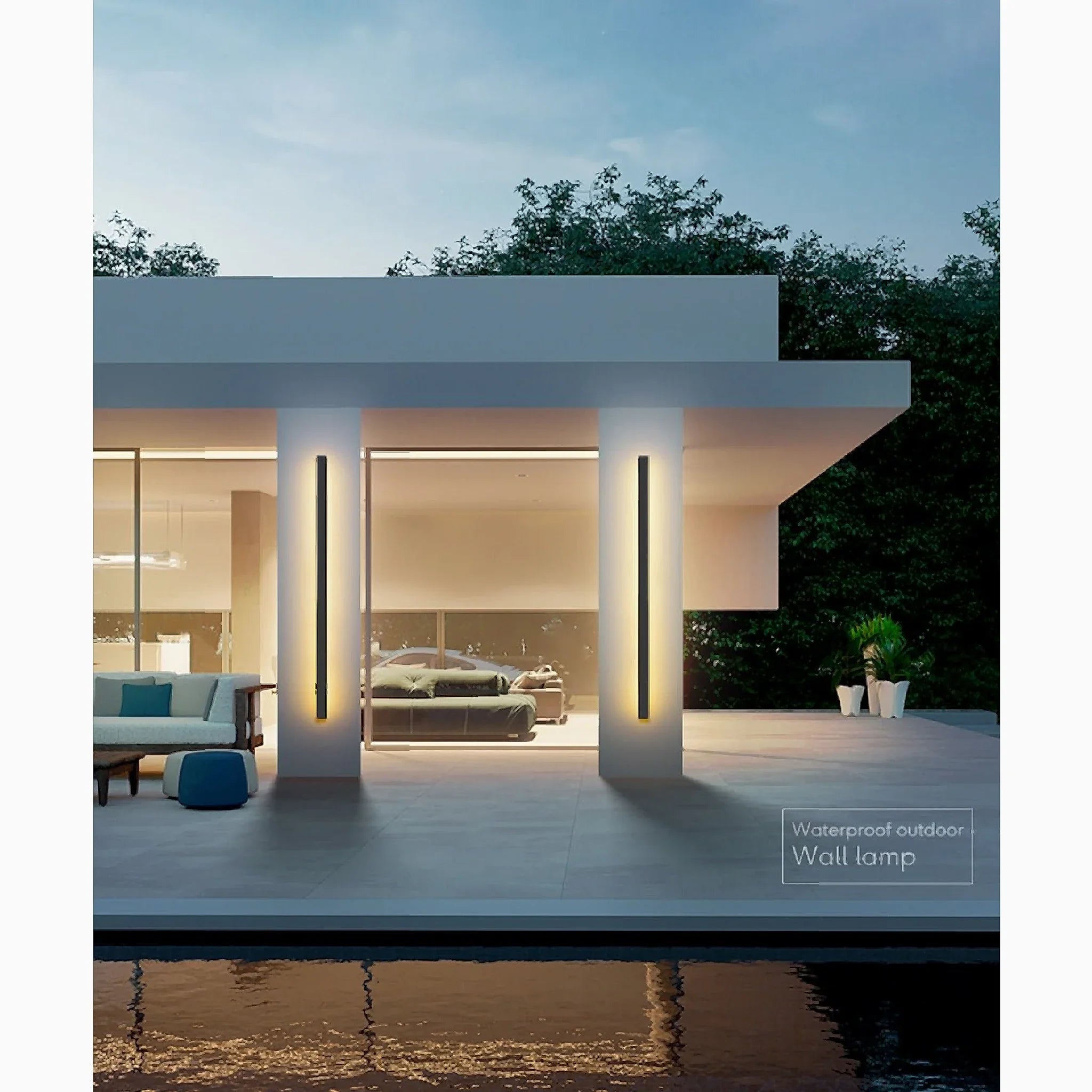 Lámpara de pared para exterior, resistente al agua y antioxidante, color negro, Albizzate