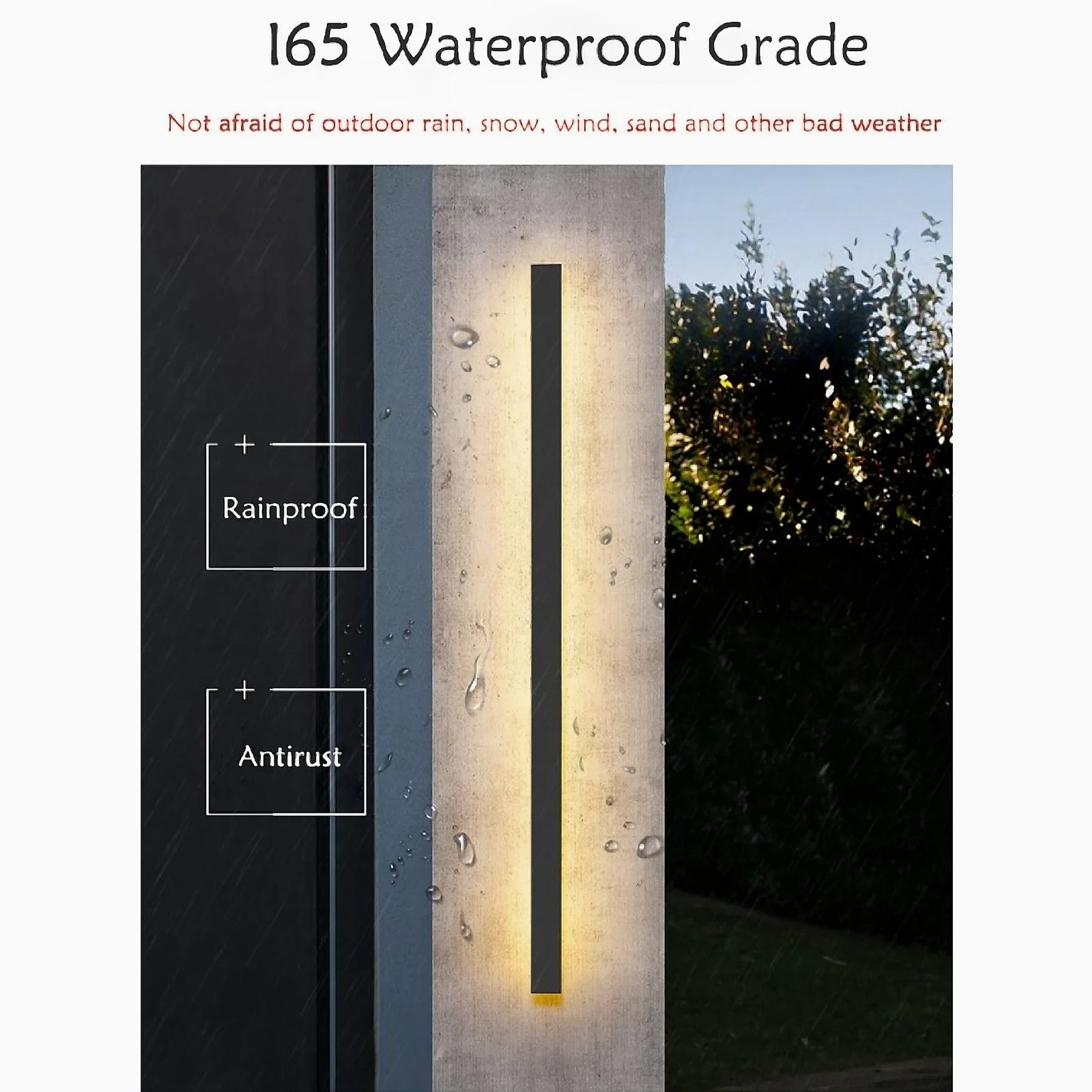 Lámpara de pared para exterior, resistente al agua y antioxidante, color negro, Albizzate