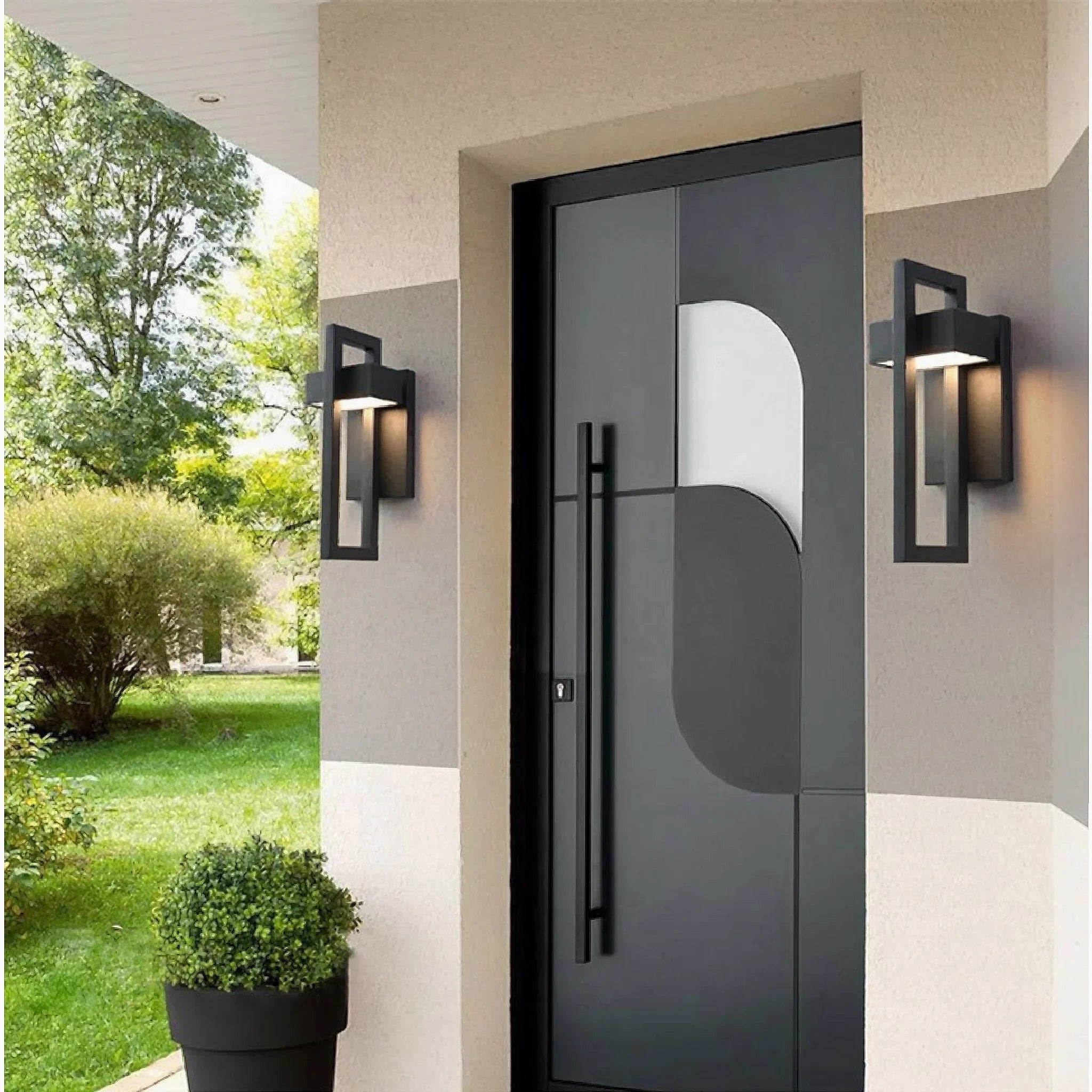 Alcamo | Iluminación de pared LED impermeable para exteriores, estilo retro, color negro