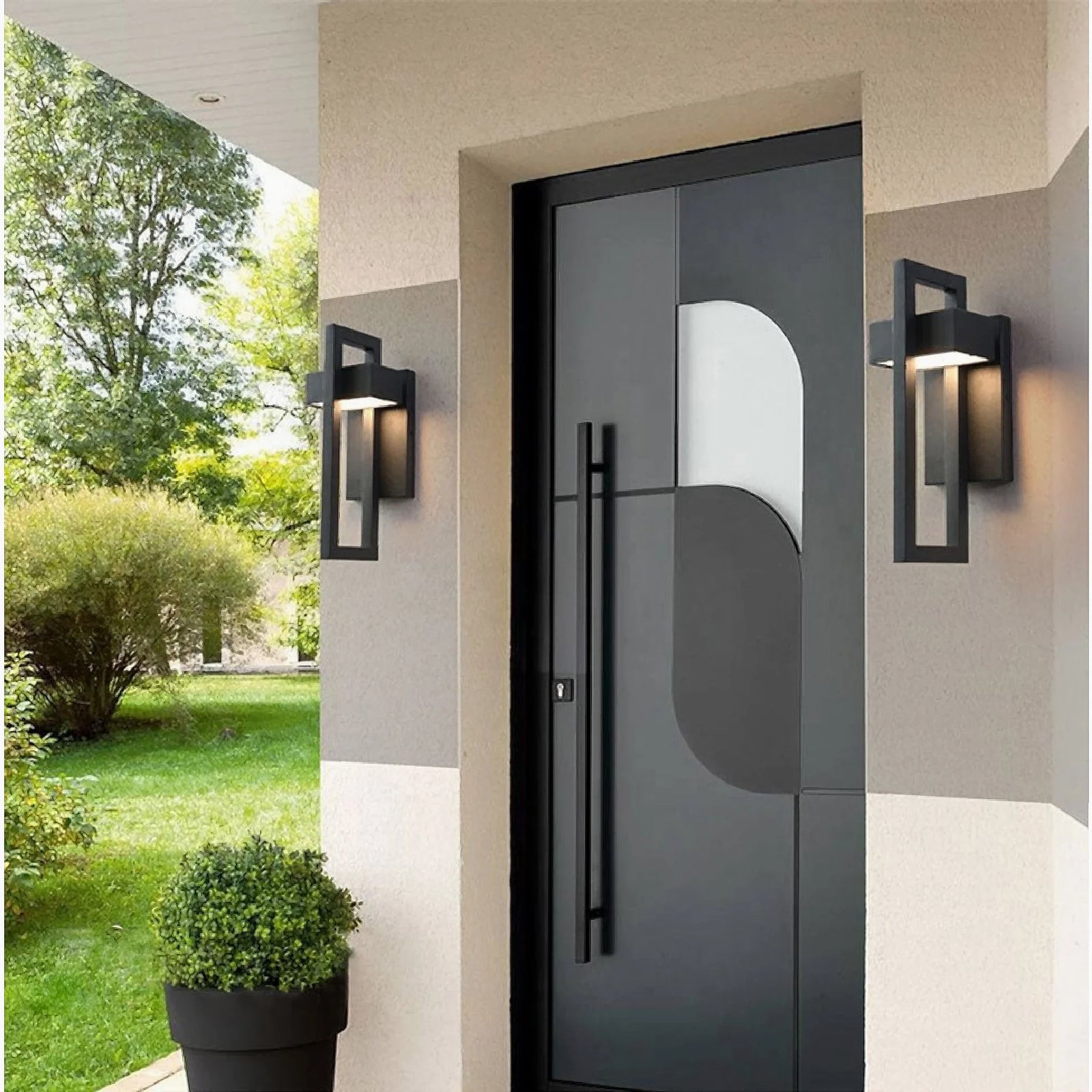 Alcamo | Iluminación de pared LED impermeable para exteriores, estilo retro, color negro