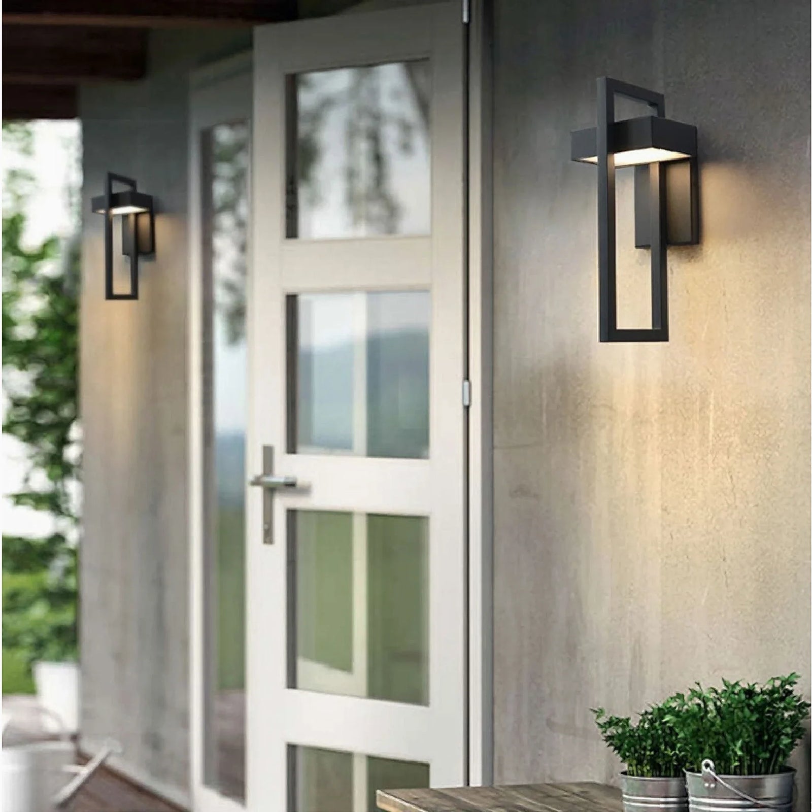 Alcamo | Iluminación de pared LED impermeable para exteriores, estilo retro, color negro
