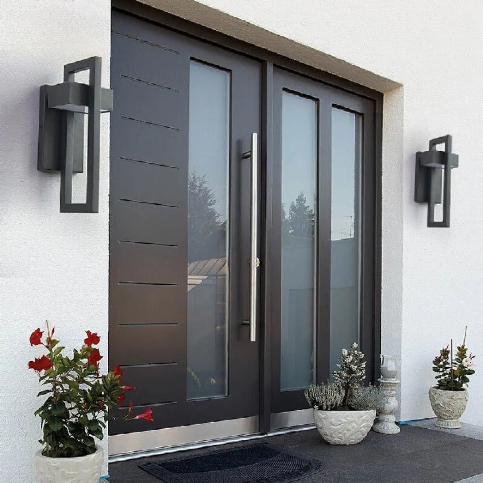 Alcamo | Iluminación de pared LED impermeable para exteriores, estilo retro, color negro