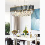 Alfianello | Lámpara colgante de cristal con forma de tambor creativa para sala de estar