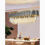 Alfianello | Lámpara colgante de cristal con forma de tambor creativa para sala de estar