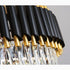 Alfonsine | Lámpara colgante de cristal negro de lujo con luces LED para sala de estar