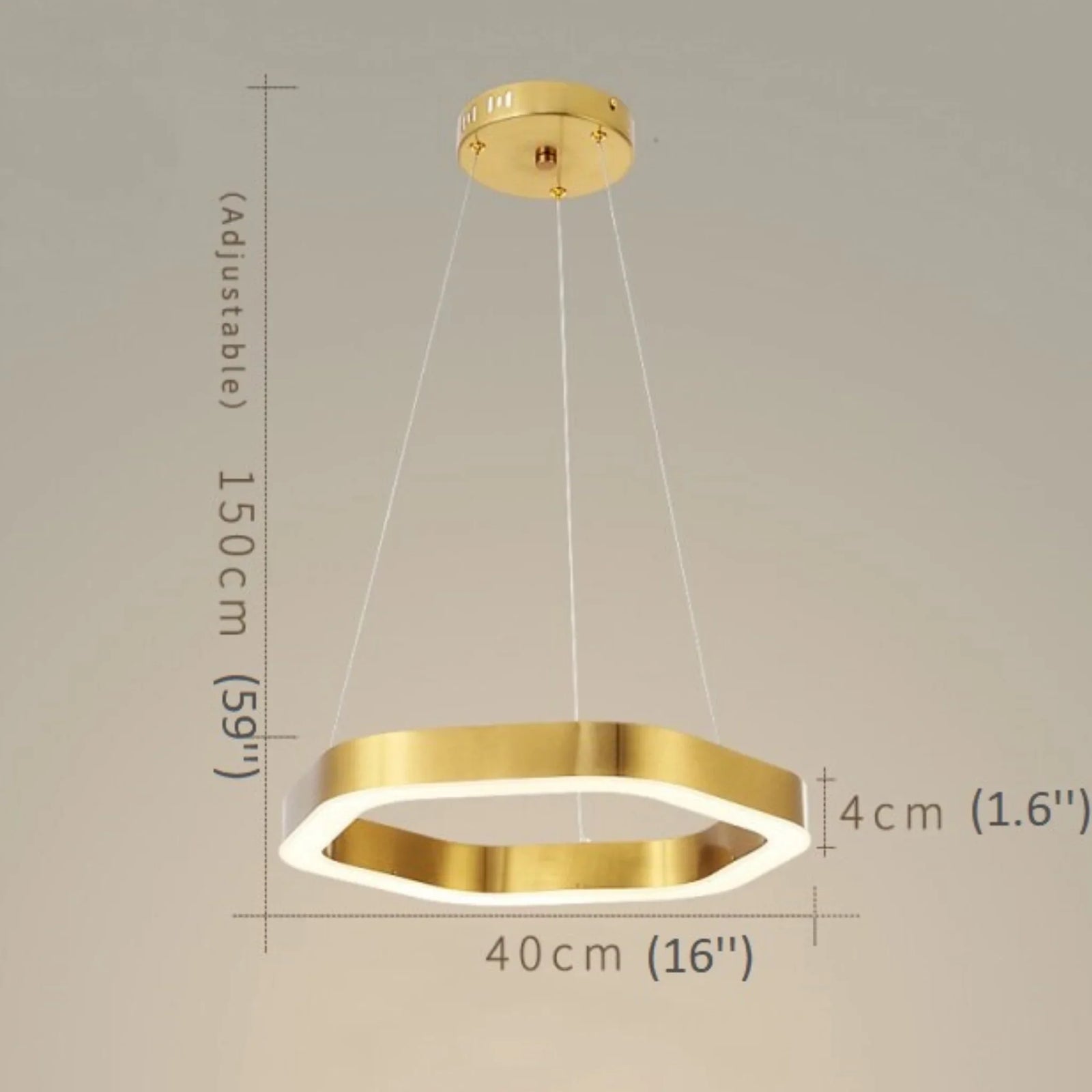 Lámpara de araña hexagonal dorada Châtelet | para salón
