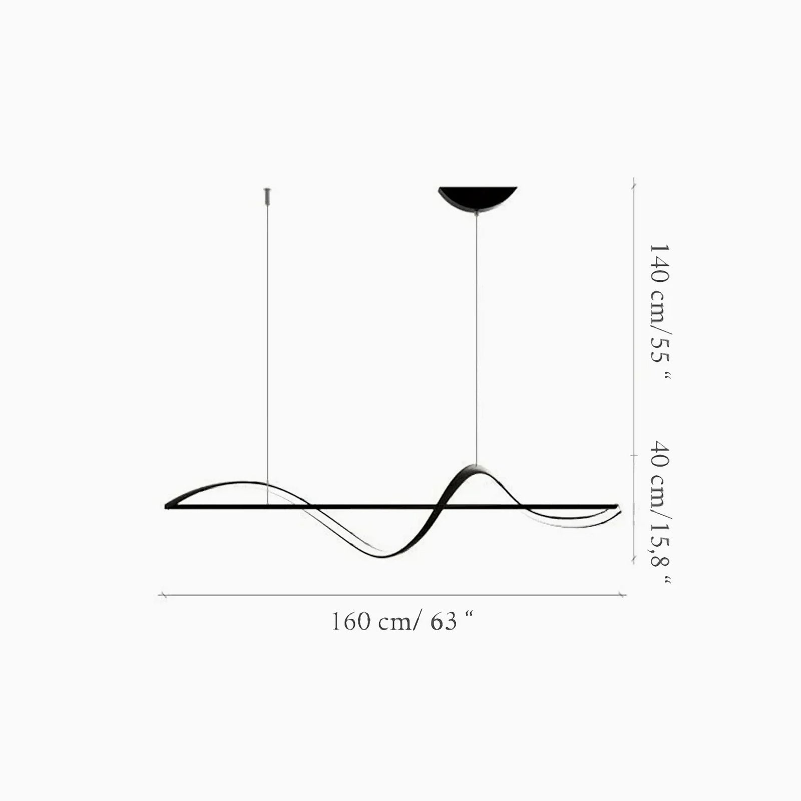 Lámpara de araña minimalista con diseño de ondas para comedor de Carros