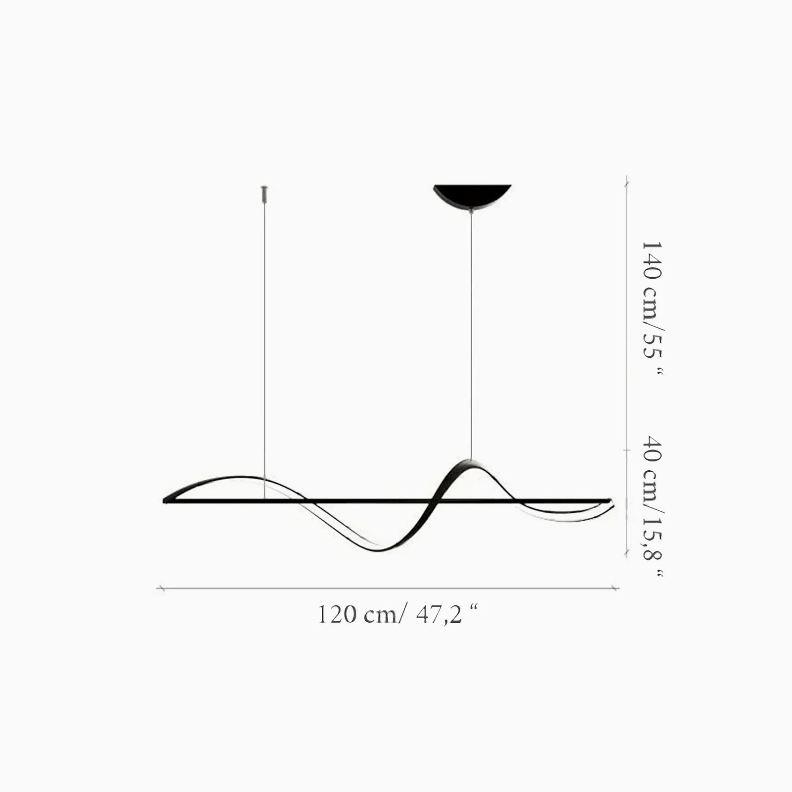Lámpara de araña minimalista con diseño de ondas para comedor de Carros