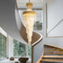 Crystal Cascade Chandelier 39.4" for Staircase, Hall, Living Room, Stairwell