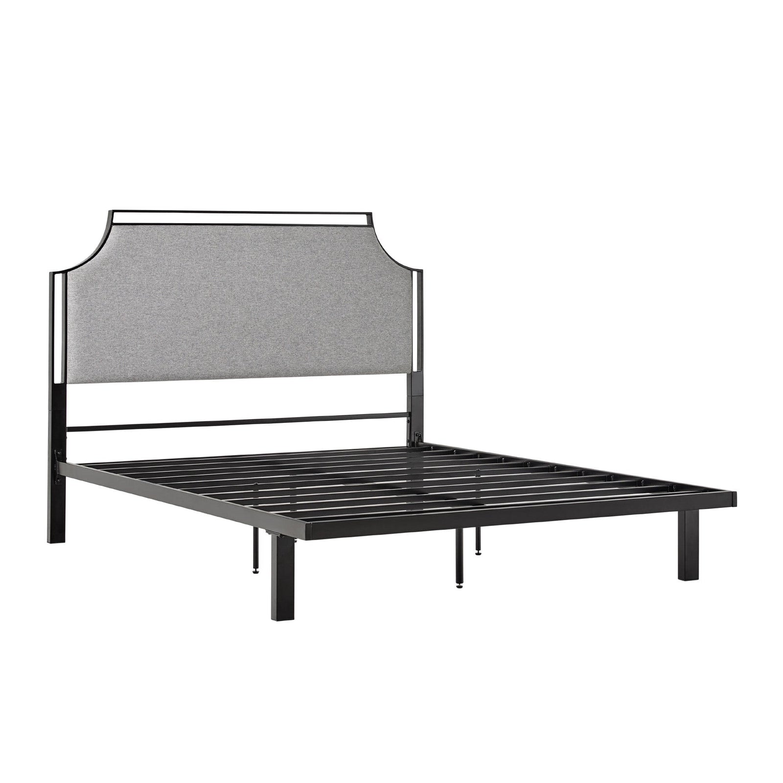 Cama Queen tradicional de metal tapizada Mimi