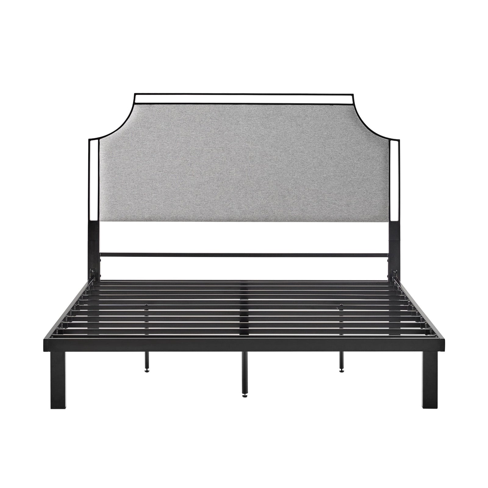 Cama Queen tradicional de metal tapizada Mimi