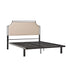 Cama Queen tradicional de metal tapizada Mimi